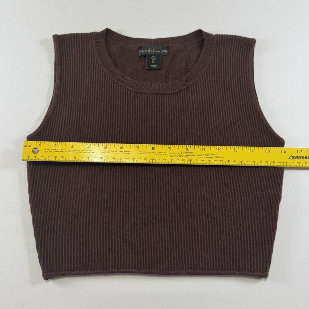House Of Harlow 1960 Brown Ribbed Cropped Tank Top Size Large - Picture 7 of 10